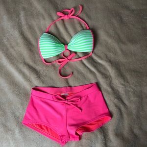 Red Camel Pink and Green Swim Suit